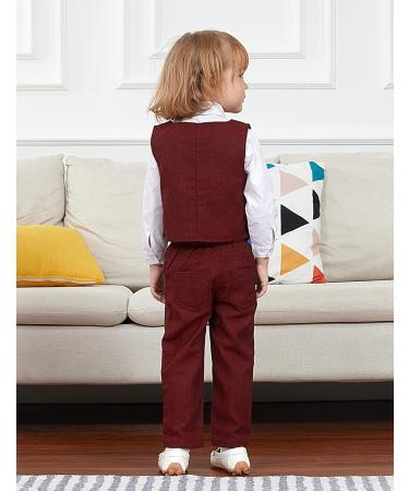 Mint Green Baby Boys Wedding Suit 3pcs Herringbone Tweed Outfit | Christening Clothes Set 2-3 Years Red - Buy Online on GoSupps.com