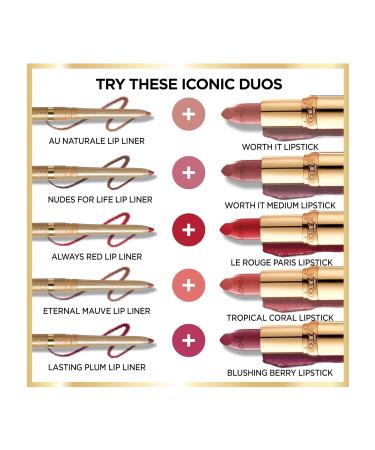 L'Or al Paris Colour Riche Lip Liner Pencil - Creamy Pinky Nude Lip Liner with Omega 3 & Vitamin E - 601 Worth It - International Shipping Available - Buy Online on GoSupps.com