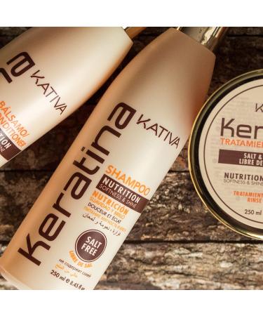 KATIVA Keratin Shampoo 8.45 Fl Oz | Strengthen Damaged Hair Sulfate-Free Nourishing Formula with Hydrolyzed Keratin & Ceramides - Buy Online on GoSupps.com
