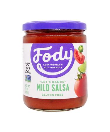Fody Foods Vegan Mild Salsa | Chunky Tomato Jalapeno Salsa | Low FODMAP Certified | Gut Friendly IBS Friendly Kitchen Staple | Gluten Free Lactose Free Non GMO 1 Pound (Pack of 1)