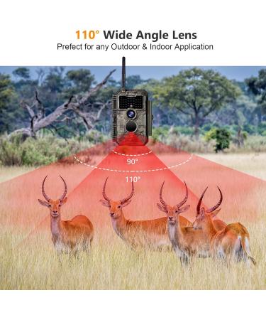 Follow WLAN Wild Camera 24MP 1296P - Wireless Night Vision 23m Range IP66 Waterproof 0.3s Trigger Speed for Wildlife Tracking - Buy Online on GoSupps.com