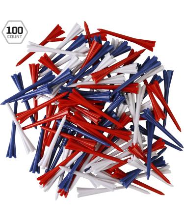 Izzo Plastic Golf Tees 1.5 - Red/White/Blue Assorted Colors - Buy Online on GoSupps.com