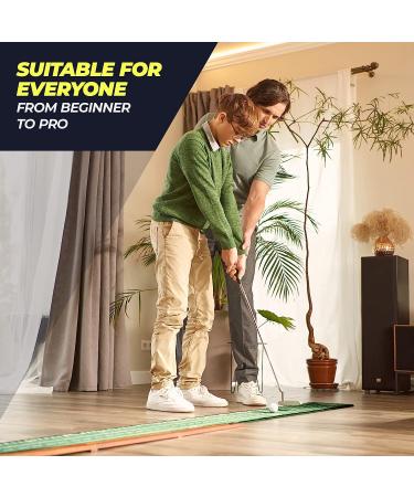 Victorem Adjustable Indoor Golf Putting Mat with Ball Return Office & Home Golf Practice Equipment - Buy Online on GoSupps.com