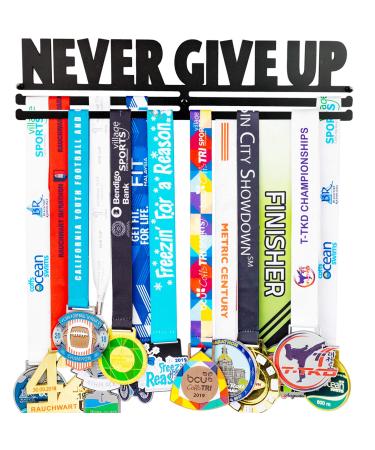 Miayork Medal Holder Display Hanger Rack Frame for Over 40 Medals-Sports Medal Hanger and Ribbon Display Holder Rack with Easy Hanging Bars Matt Black 16 Inch - Buy Online on GoSupps.com