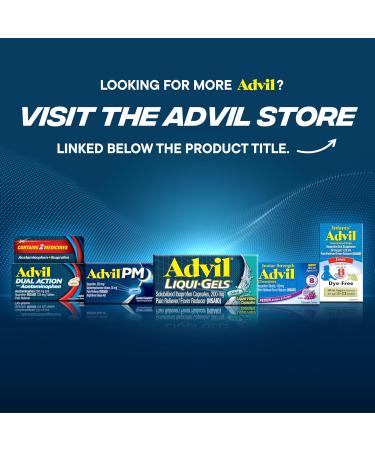 Advil Liqui-Gels Pain Reliever and Fever Reducer Pain Medicine for Adults with Ibuprofen 200mg for Headache Backache Menstrual Pain and Joint Pain Relief - 180 Liquid Filled Capsules - Buy Online on GoSupps.com