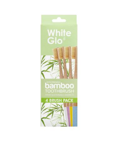 White Glo Eco-Friendly Bamboo Toothbrush Set | 4 Pack BPA Free Soft Bristles for Healthier Teeth & Gums | Biodegradable Sustainable Oral Care - Buy Online on GoSupps.com