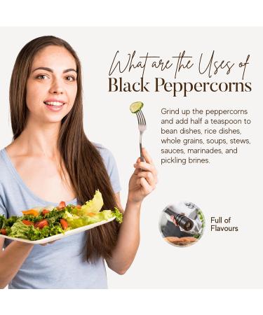 Premium Whole Black Peppercorns - 250g Resealable Pouch | Natural Rich Flavor | Perfect for Grinder Refill - Buy Online on GoSupps.com