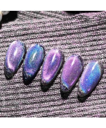 Winter Sparkling Auroras Soak Off Nail Polish Colorful Reflective Glitter Magnetic Gel Holographic Glitter 15ml Rainbow Cat Eye Nail Gel(03) Style03 - Buy Online on GoSupps.com