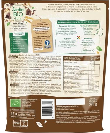 Jardin BiO tic - Dark Chocolate and Flax Seed Muesli 375g - Buy Online on GoSupps.com
