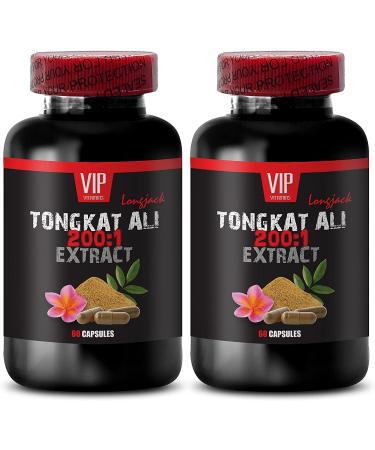 Longjack 200 : 1 - Tongkat Ali 400mg Premium Extract - (2 Bottles 120 Capsules)