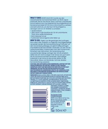 BIORE Aqua Rich UV Light Moisture Fluid SPF 30 | Non-Greasy Face Sun Protection | UVA/UVB | 50ml - Ideal for Makeup - Buy Online on GoSupps.com