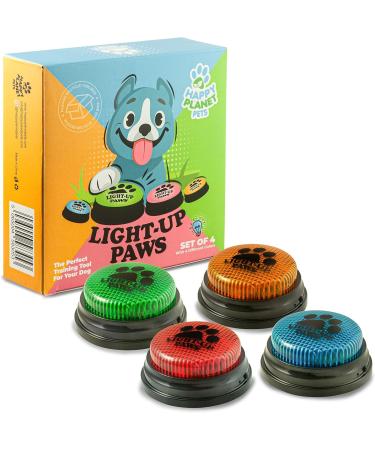 LightUp Paws LED Training Buttons for Dogs & Pets | Recordable Buzzers for Easy Communication | Perfect Pet Gift with Free Stickers - Buy Online on GoSupps.com