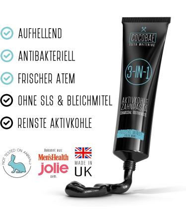 Cocobae 3-in-1 Activated Carbon Toothpaste - Whitening & Natural Dental Care | 75ml Fresh Mint - Brighten Your Smile & Control Discoloration - Buy Online on GoSupps.com