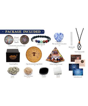 Vuuuuv Horoscope Orgon Pyramid & Bull Medicinal Crystal Gift Set Zodiac Stones for Healing & Spiritual Growth - Buy Online on GoSupps.com