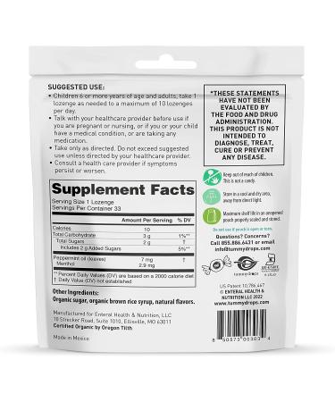 Tummydrops Natural Peppermint Lozenges - 33 Count for Digestive Relief - Buy Online on GoSupps.com