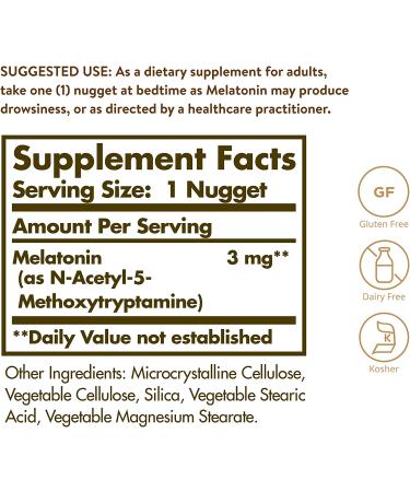 Solgar Melatonin 3 mg - 120 Nuggets for Sleep Support | Buy Now - Buy Online on GoSupps.com