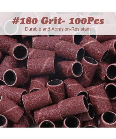 Subay 100Pcs 180 Grit Fine Sanding Bands for Nail Drill - Electric Nail Files for Acrylic Nails, Gel Manicures, and Pedicure - Silver - Buy Online on GoSupps.com