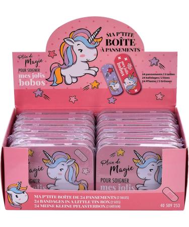 Unicorn Children's Plaster - 12 Pieces in Metal Storage Box | Beautiful Design for Kids | Ideal for Backpack & Handbag - Buy Online on GoSupps.com