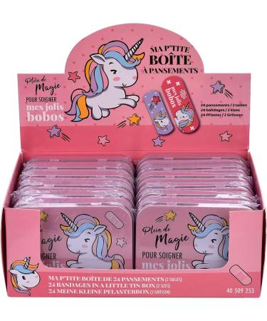 Unicorn Children's Plaster - 4pcs Metal Box & 24 Beautiful Design Plasters | Perfect for Bags & Handbags | Licensed Product - Buy Online on GoSupps.com