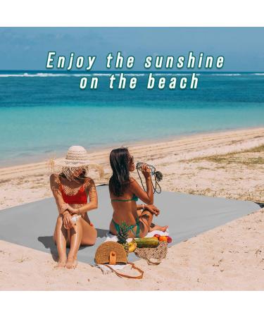 Odoland Beach Blanket: SandProof Waterproof Outdoor Pocket Blanket - Portable, Foldable, Lightweight, Quick Drying Mat for Hiking, Camping, Picnics - Gray 27.5 x 43.3 - Buy Online on GoSupps.com