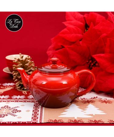 Poinsettia Christmas Tea Gift Basket by La Tea Dah | Gourmet Tea Sets for Tea Lovers | Black & Herbal Variety Pack | Premium Pyramid Sachets - Buy Online on GoSupps.com