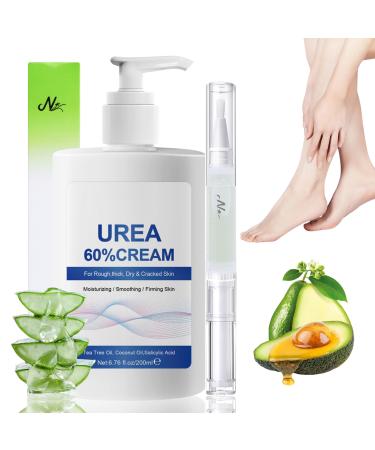 MrCuvaryas 60 Urea Cream 200 ml foot care for foot cream very dry feet moisturizing and anticrack foot cream hand cream with nail care oil foot cream for cracked feet heels elbows