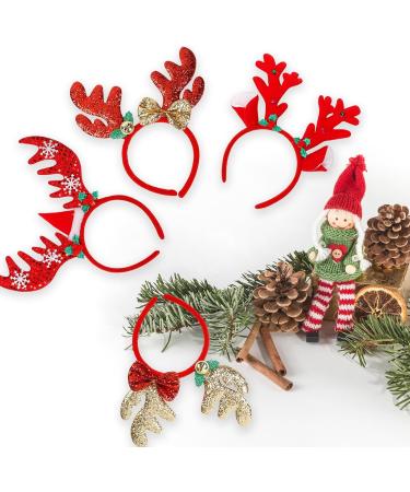 4 Pieces Christmas Headbands - Reindeer Costume Headbands Holiday Hairhoops for Christmas Party Favors Gifts - Buy Online on GoSupps.com