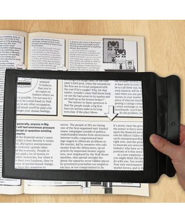A4 Full Page Reading Magnifier 3X Large Sheet Full Sheet Glass Reading Aid Lens for Low Vision Books Pages Magazines Newspapers & Maps Better Life - Buy Online on GoSupps.com