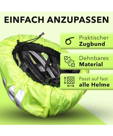 AVANA Waterproof Reflective Rain Cover for Bicycle Helmets - Neon Yellow & Reflectors - Buy Online on GoSupps.com