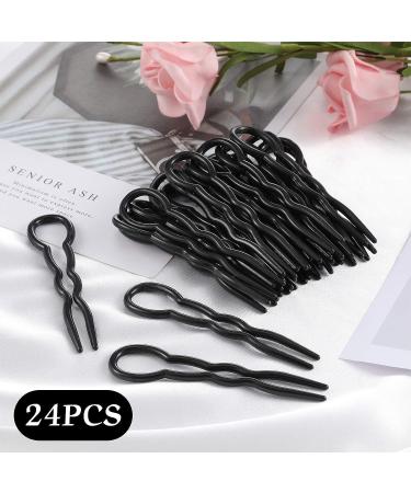 24 Piece Black Plastic Hair Pins U Shaped Grip Clips for Women and Girls | Bobby Pins Hairstyle Accessories - Buy Online on GoSupps.com