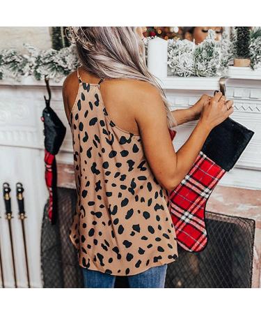 Shop Women's Leopard Spaghetti Strap V-Neck Tank Top - Casual Summer Shirt - Buy Online on GoSupps.com