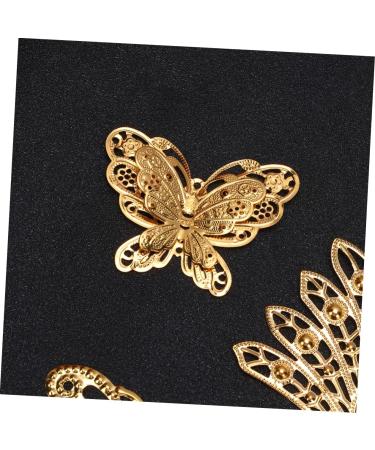 COHEALI 37pcs Bridal Headpiece Gold Butterfly Charm Metal Hollow 3d Charms Crafts Hollow Out Bride Beads - Buy Online on GoSupps.com