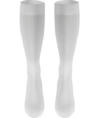 Truform Women's 15-20 mmHg Compression Dress Socks - White Cable Pattern Medium (Pack of 2) | International Shipping Available - Buy Online on GoSupps.com