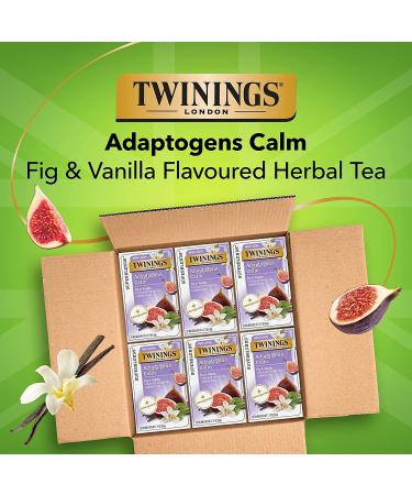 Buy Twinings Calm Adaptogens Fig & Vanilla Herbal Tea â€“ Caffeine Free, 18 Tea Bags - Buy Online on GoSupps.com