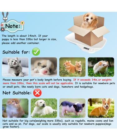 Pet Scale Digital Small Animal Weight Scale Portable LCD Electronic Weighing Scale(Max. 33 lbs) Multifunction Kitchen Scale for Food/Puppy/Hamster/Kitten/Hamster/Whelping - Buy Online on GoSupps.com