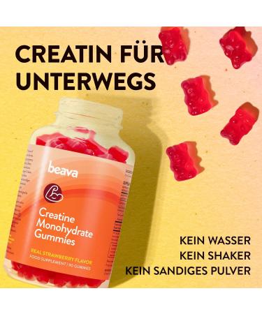 Vegan Creatine Gummy Bears - 30 Portions 3000mg Creatine Monohydrate for Muscle Building & Endurance - No Loading Phase Low Sugar No Flatulence - Buy Online on GoSupps.com