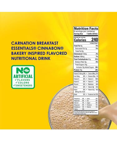 Carnation Breakfast Essentials Cinnabon Nutritional Drink 8 fl oz - Pack of 6 - Buy Online on GoSupps.com