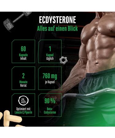 ‎GEN GERMAN ELITE NUTRITION Ecdysterone Complex - High Dose with 760 mg With L-Leucine + Piperine  - 60 Capsules - Buy Online on GoSupps.com