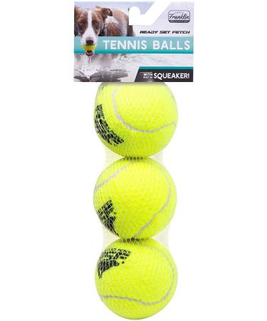 Franklin Pet Supply Ready Set Fetch Squeak Tennis Balls - 3 Pack Dog Toy for Small, Medium, Large Dogs - Buy Online on GoSupps.com