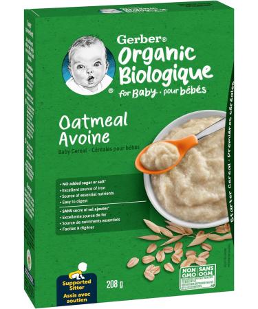GERBER Organic Baby Cereal Oatmeal 208 g - Buy Online on GoSupps.com