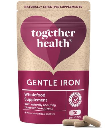 Gentle Iron Together Health Whole Food Nutrients Iron and B Vitamins Vegan Friendly Made in The UK 60 Vegecaps Pack of 2 Unflavoured 30 Count (Pack of 2)