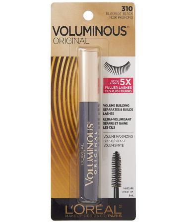 L'Oreal Voluminous Original Mascara 310 Blackest Black - 0.28 fl oz (8 ml) | Bold, Long-lasting Volume - Buy Online on GoSupps.com