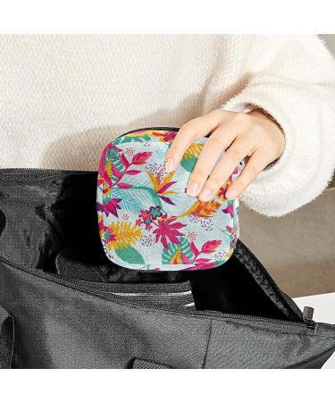 Exotic Floral Sanitary Napkin Storage Bag - Portable Period Pouch for Women and Girls - Multi-colored - Buy Online on GoSupps.com