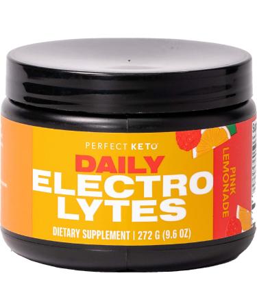Perfect Keto Electrolytes Powder Sugar and Gluten Free Electrolyte Drink Mix Sodium Magnesium Calcium and Potassium Supplement Hydration Recovery & Immune Support Pink Lemonade 45 Servings