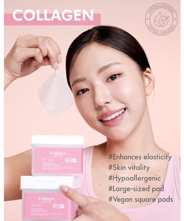 DERMAL Collagen Moistfull Pad - Korean Vegan Toner for Elasticity & Wrinkle Improvement | 120 Tencel Pads - Buy Online on GoSupps.com