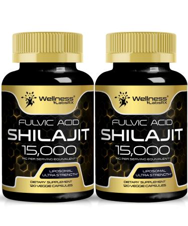 Himalayan Shilajit for Men - 1500mg Shilajit Capsules for Men Pure Shilajeet for Women with Naturally Occuring Fulvic Acid - Shilajet for Enhanced Energy and Immune Support - 120 Count (Pack of 2)
