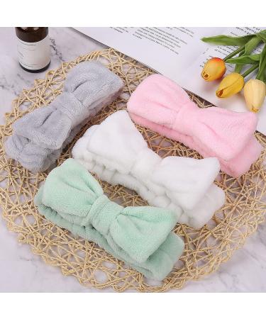 SONSENAI Bow Hair Band 4-Pack - Soft Carol Fleece Headbands for Women - Makeup Shower Headwraps - Multi-colored - Buy Online on GoSupps.com