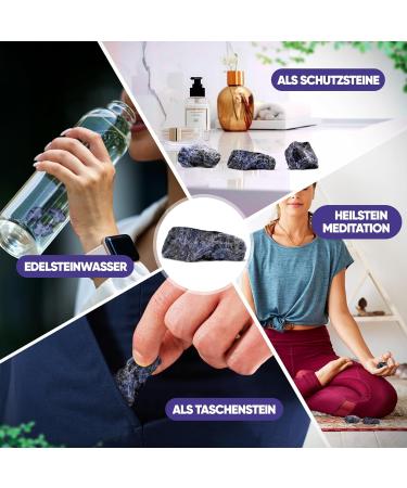 Premium Natural Sodalith Gemstones Set - 1000g Healing & Chakra Stones for Water & Versatile Use - Buy Online on GoSupps.com