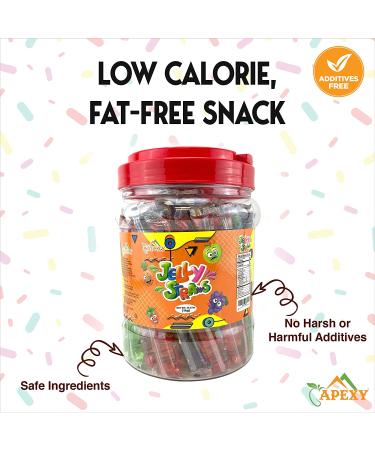 Apexy Jelly Straws - Assorted Fruit Jelly Filled Strips 35.27oz (1000g) | Tiktok Candy Trend Items - Buy Online on GoSupps.com