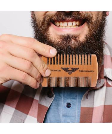 Skull Wings Design Wooden Beard Comb Kit - Handmade Gifts for Men - Dad & Mustache Grooming Set (2 Pcs) - Buy Online on GoSupps.com